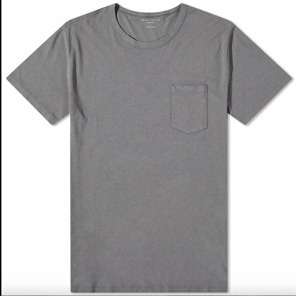 Officine Generale short sleeve charcoal pocket slub T-shirt medium NWT - Picture 3 of 16